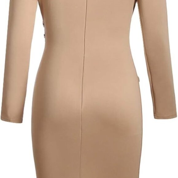 NWOT Lardy Womens Deep V-Neck Bodycon Midi Dress - Picture 2 of 4